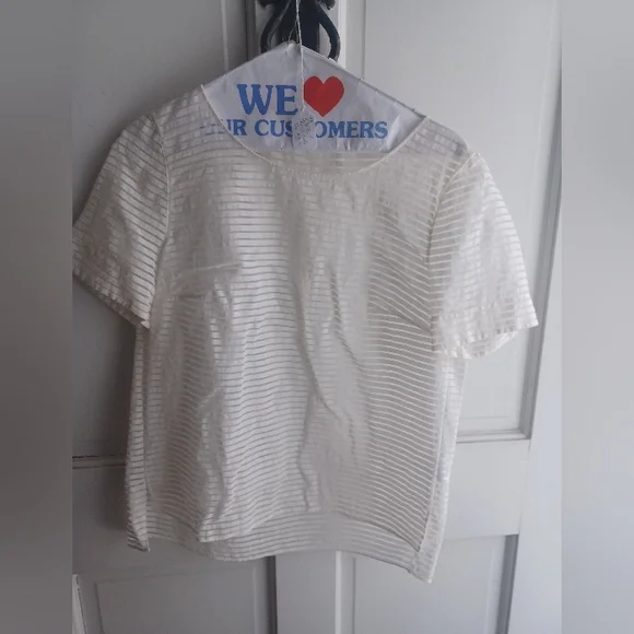 Akris Punto White Striped Women's Tee - Picture 1 of 4